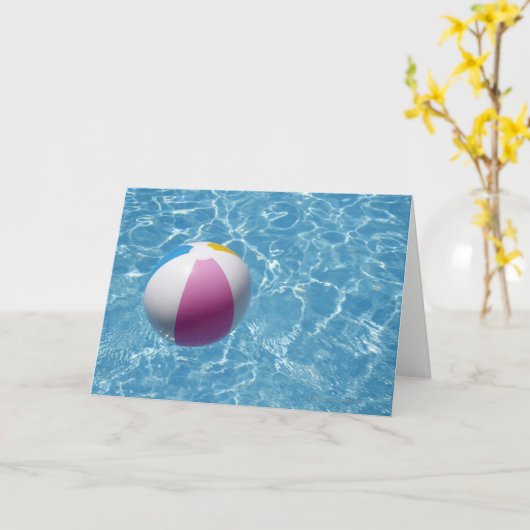 Beachball im Schwimmbad Karte (Gelbe Blume)