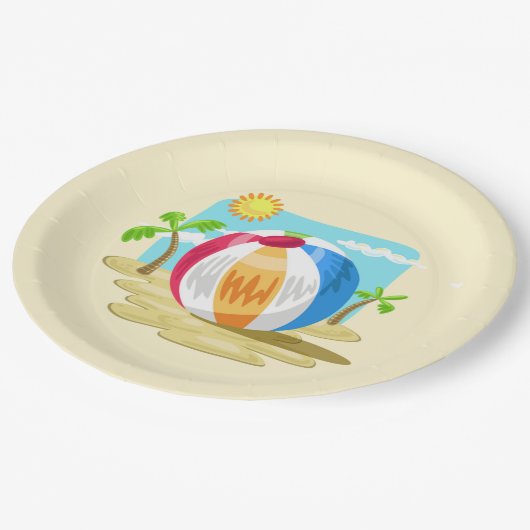 Beachball Pappteller (Schrägansicht)