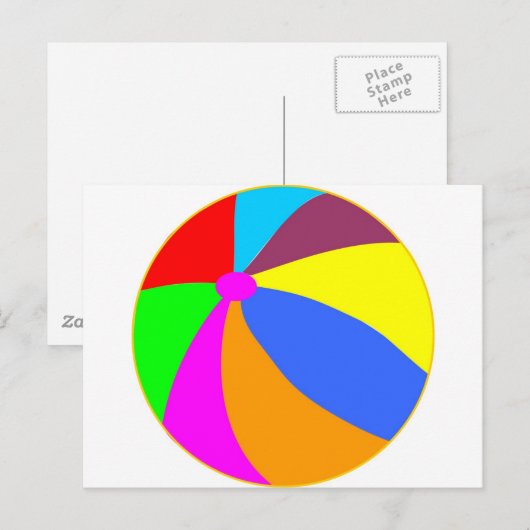 Beachball Postkarte (Vorne/Hinten)