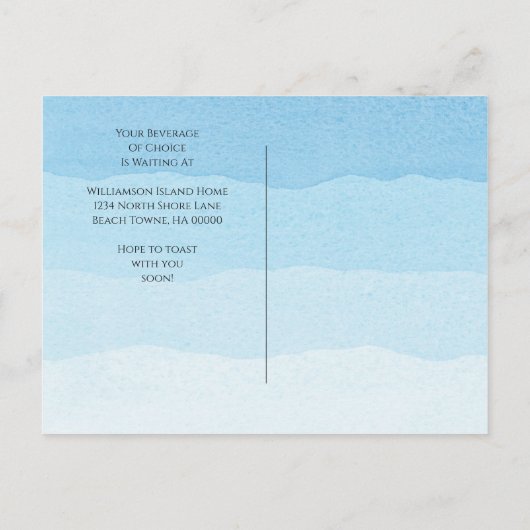 BeachBlue New Address Moved Moving Ankündigungspostkarte (Rückseite)