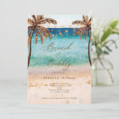 Beachbrunch & Bubbly Brautdusche Einladung (Stehend Vorderseite)