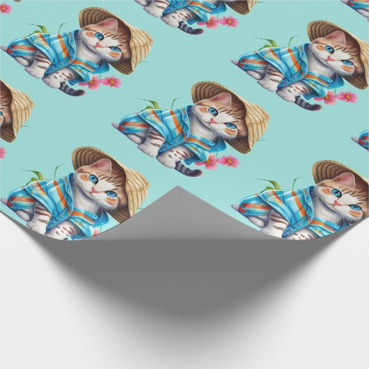 Beachcomber Cat Geschenkpapier (Ecke)