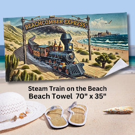 Beachcomber Express Vintager Dampfzug Strandtuch