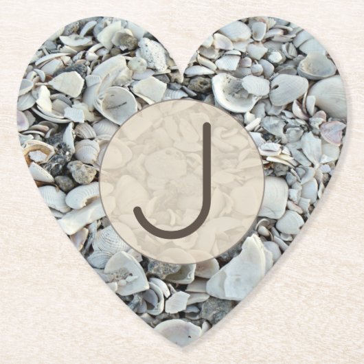 Beachcomber Shell Monogram Look Untersetzer (Vorderseite)