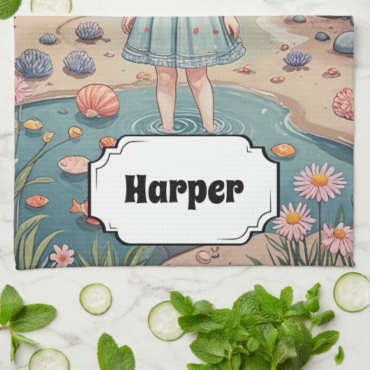 Beachcomber's Bliss Personalisiert Geschirrtuch (Gefaltet)