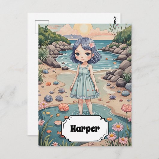 Beachcomber's Bliss Personalisiert Postkarte (Vorne/Hinten)