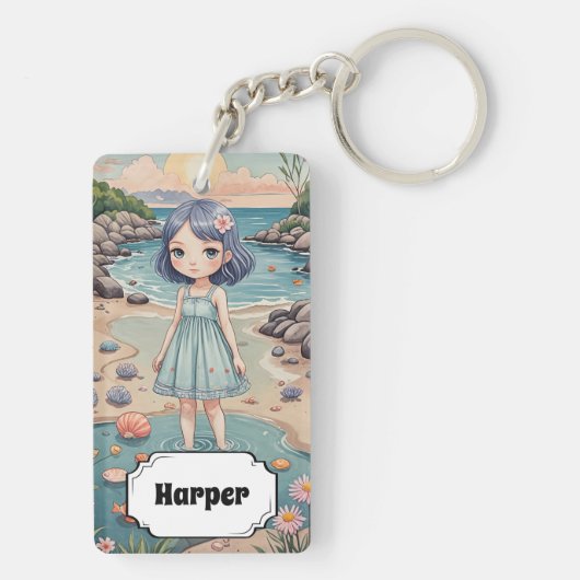 Beachcomber's Bliss Personalisiert Schlüsselanhänger (Rückseite)