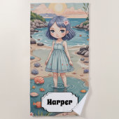 Beachcomber's Bliss Personalisiert Strandtuch (Vorderseite)