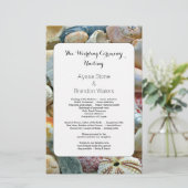 Beachcombers Seashell 5x8 Custom Wedding Programm (Stehend Vorderseite)