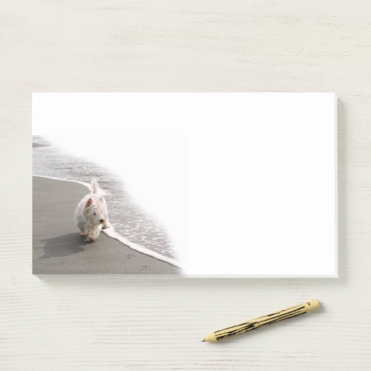 Beachcombing Westie Foto 10x6 Post-it Notes Post-it Klebezettel (Auf Schreibtisch)