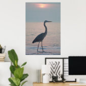Beachcoming Heron Poster (Heimbüro)