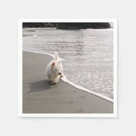 Beachcoming Westie Dog Foto Napkins Serviette