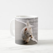 Beachcoming Westie Foto Kaffee Tasse (Vorderseite Links)