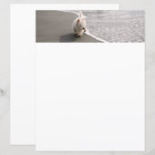 Beachcoming White Westie Dog Foto Stationery (Vorne/Hinten)