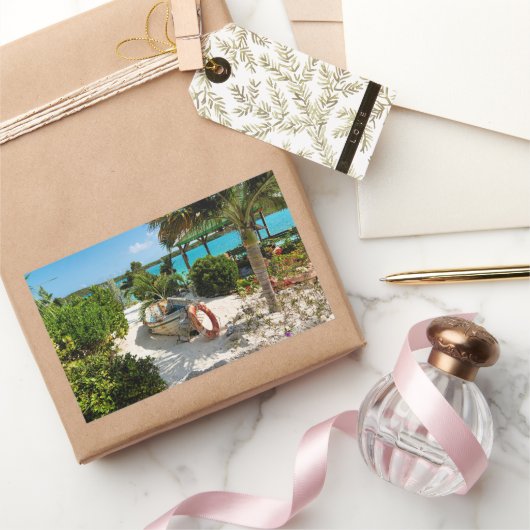 Beached Boat Wreck Rechteckiger Aufkleber (Schenken)