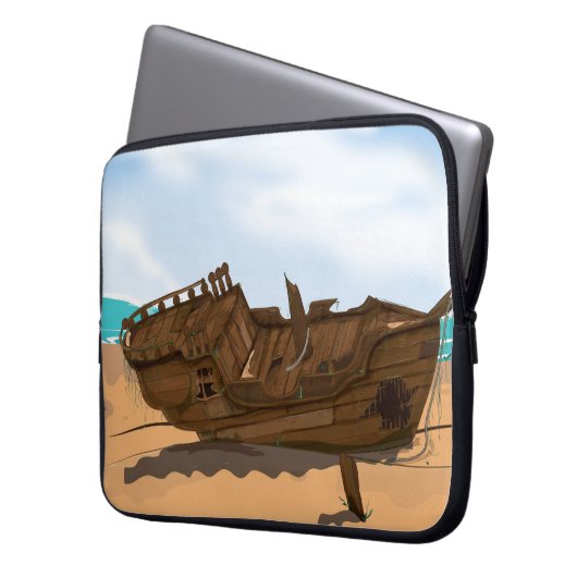 Beached Shipwreck Laptopschutzhülle (Vorderseite Links)