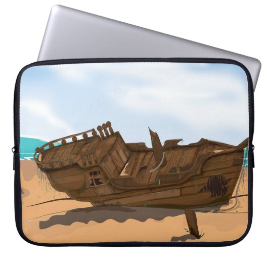 Beached Shipwreck Laptopschutzhülle (Vorderseite)
