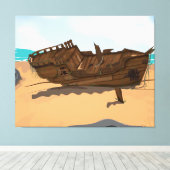 Beached Shipwreck Leinwanddruck (Insitu (Holzboden))