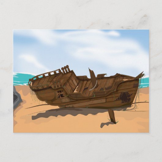 Beached Shipwreck Postkarte (Vorderseite)