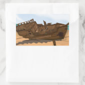 Beached Shipwreck Rechteckiger Aufkleber (Tasche)