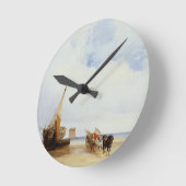 Beached Vessels and a Wagon near Trouville, c.1825 Runde Wanduhr (Winkel)