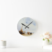 Beached Vessels and a Wagon near Trouville, c.1825 Runde Wanduhr (Zuhause)