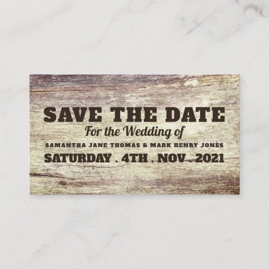 Beached Wood Effect, Save the Date Begleitkarte (Vorderseite)