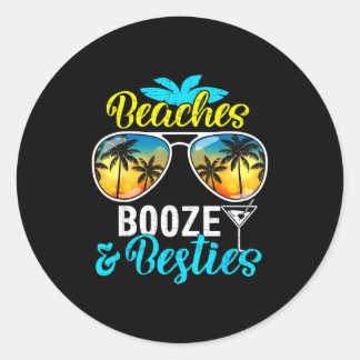 Beaches booze besties girls trip 2026 florida runder aufkleber