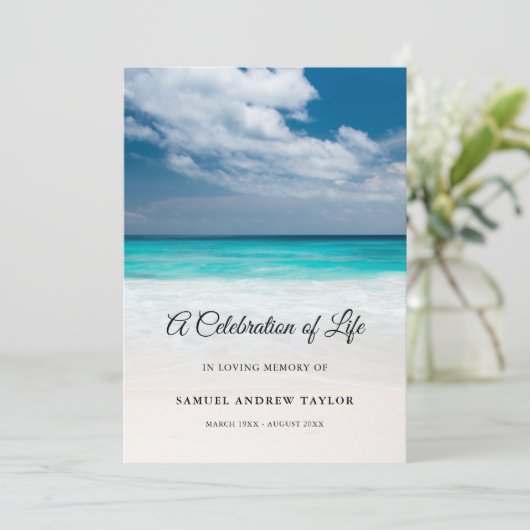 Beachfeier des Programms zur Beerdigung des Lebens Programm (Stehend Vorderseite)