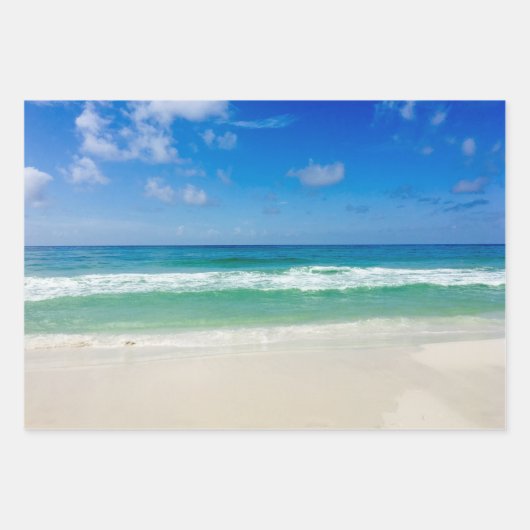 Beachfotografie Blauer Himmel mit Wellen Geschenkpapier Set (Vorderseite 3)