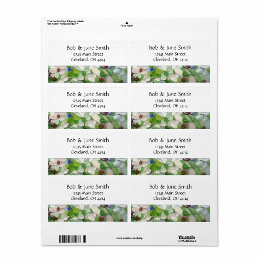 Beachglasadressen-Labels (Vorne)