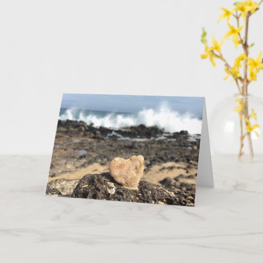 Beachherz-Grußkarte (Liebe ist überall) Karte (Gelbe Blume)