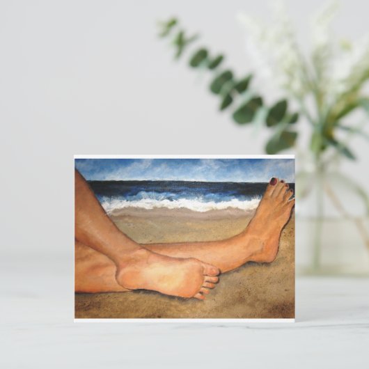 Beachin' Feet Postkarte (Stehend Vorderseite)