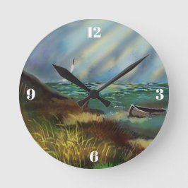 Beachlandschaft Wall Clock Runde Wanduhr