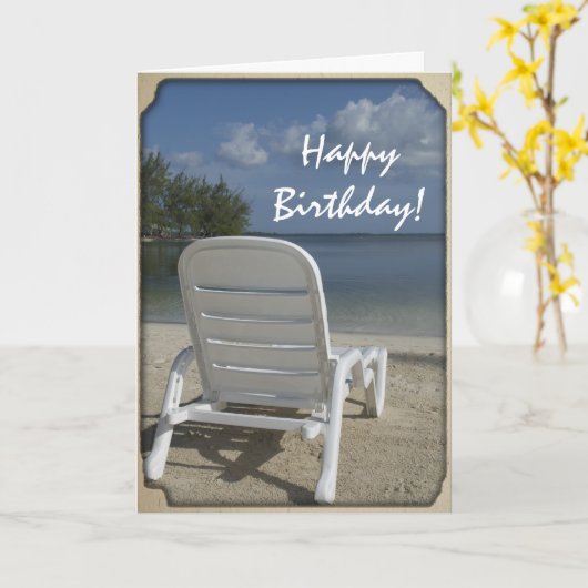 Beachlounge zum Geburtstag Karte (Gelbe Blume)