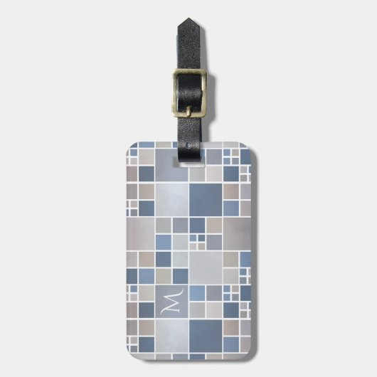 Beachmuster Farbe Monogramm Gepäckstück Gepäckanhänger (Vorderseite vertikal)