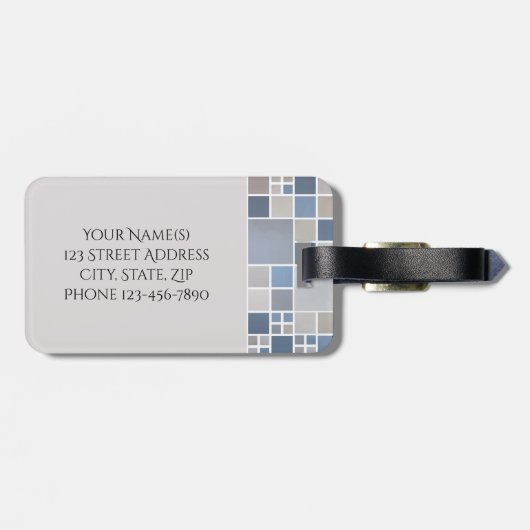 Beachmuster Farbe Monogramm Gepäckstück Gepäckanhänger (Rückseite horizontal)