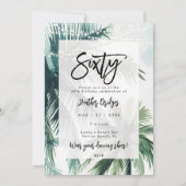 Beachpalmen 60. Geburtstagsparty Einladung (Vorderseite)