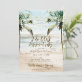 Beachpalmen I do GRILLEN Paare Dusche Einladung (Stehend Vorderseite)