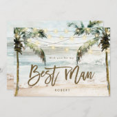 Beachpalmen ist mein Trauzeuge Angebotskarte Dankeskarte (Vorne/Hinten)