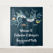 Beachparty für Haipaare Wandteppich (Vorderseite)