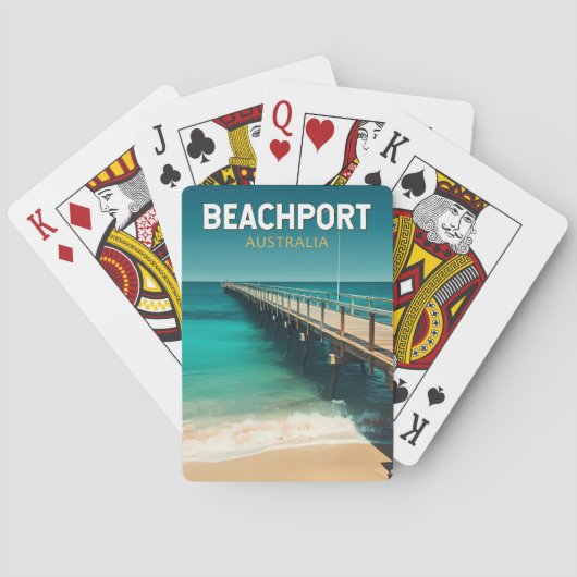 Beachport Australia Reisen Art Vintag Spielkarten (Rückseite)
