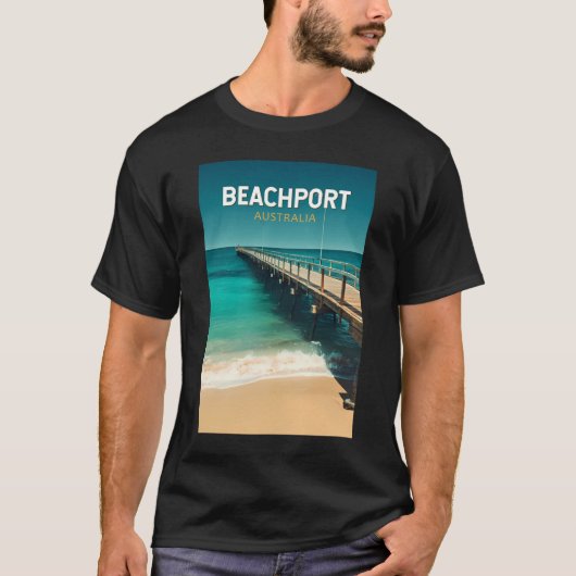 Beachport Australia Reisen Art Vintag T-Shirt (Vorderseite)