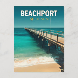 Beachport Australien Reise Kunst Vintage Postkarte