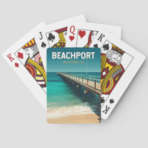 Beachport Australien Reise Kunst Vintage Spielkarten