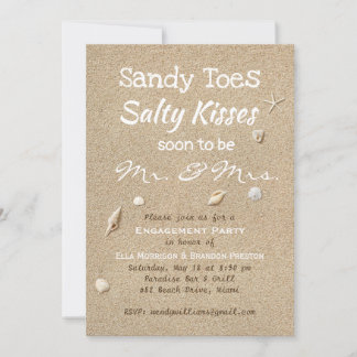Beachsand-White-Typografy-Engagement Einladung