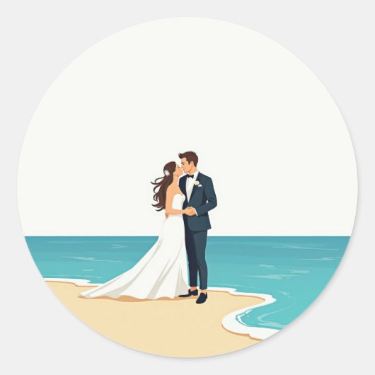Beachside Kiss Sticker (Vorderseite)