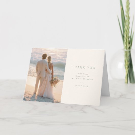 Beachside Wedding Thank You Card Dankeskarte (Vorderseite)