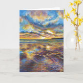 Beachsolargemälde von Gower (Wales) Karte (Gelbe Blume)