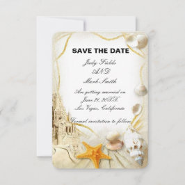 Beachsschlösser Hochzeit Sichern Sie die Datumskar Save The Date